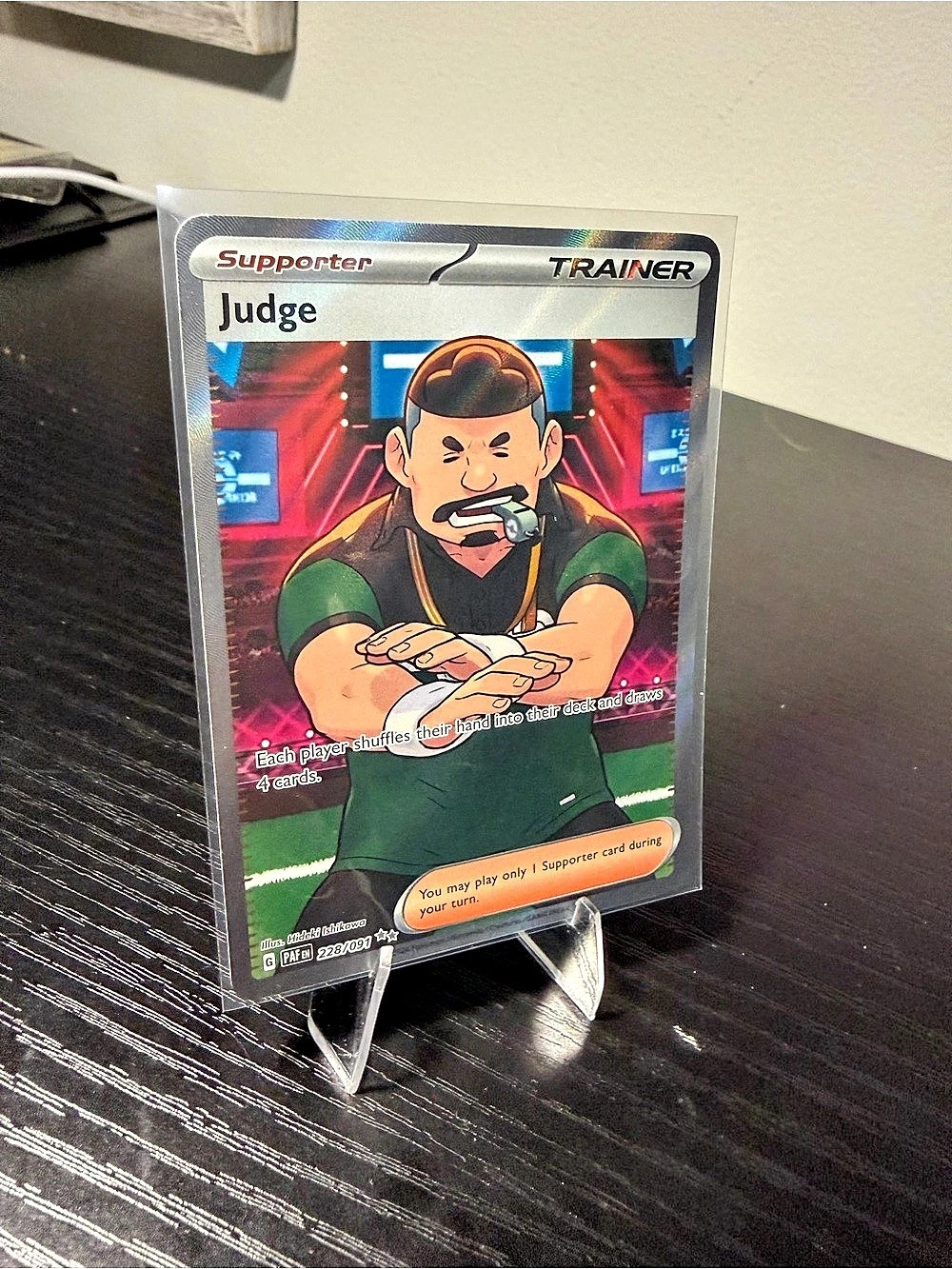 Pokémon Judge - 228/091 (Paldean Fates) Holo Full Art Trading Card